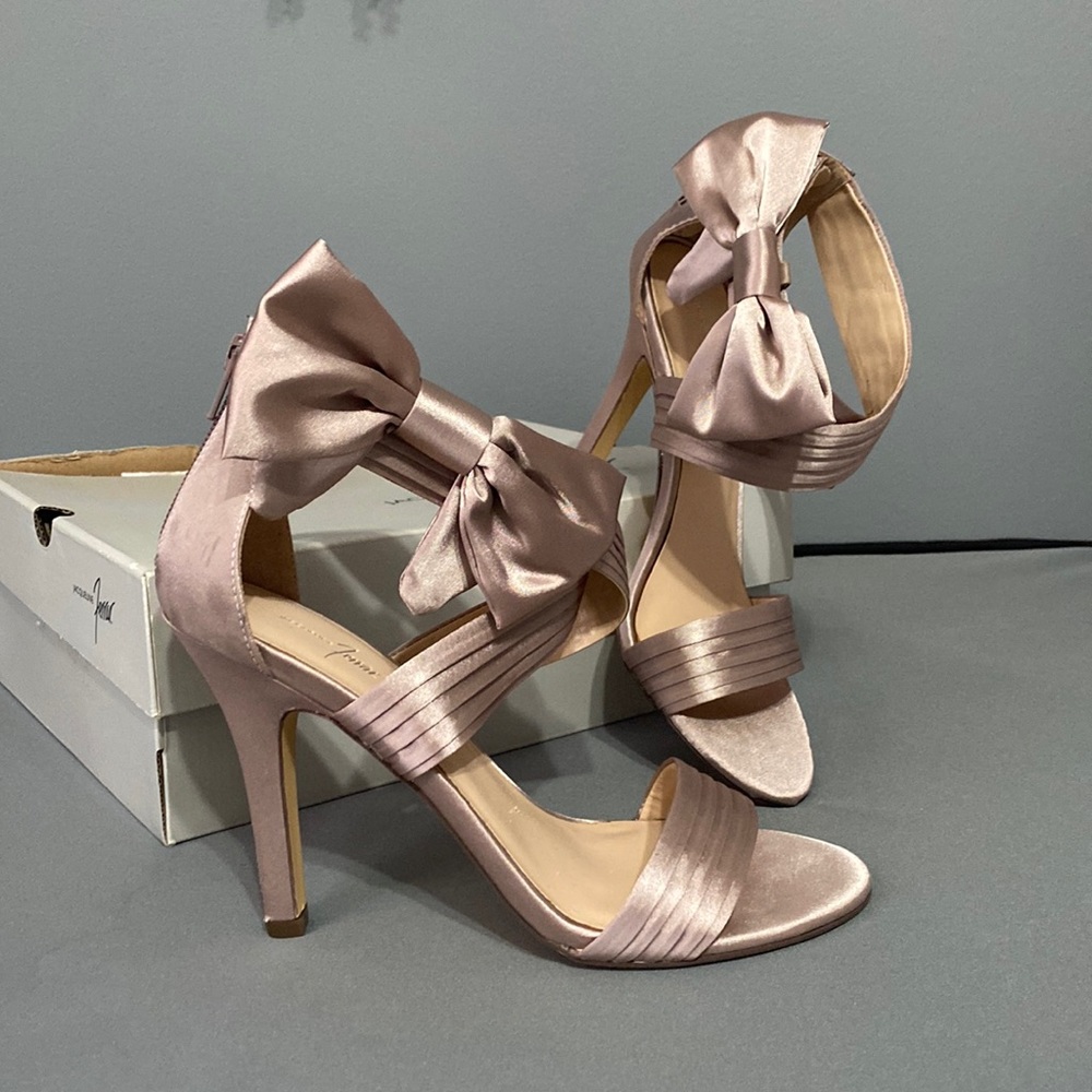 Jacqueline Ferrar Taupe Fabric Heel